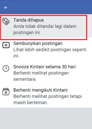Cara menghapus tag dari status atau story di facebook 18 Tanda berhasil dihapus