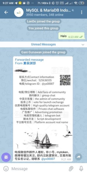 Kumpulan link grup telegram (pendidikan, humor, saham, bisnis, dll) 4 MySQL dan MariaDB