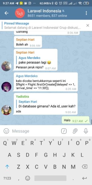 Kumpulan link grup telegram (pendidikan, humor, saham, bisnis, dll) 3 group Laravel