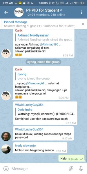 Kumpulan link grup telegram (pendidikan, humor, saham, bisnis, dll) 1 PHP For Student