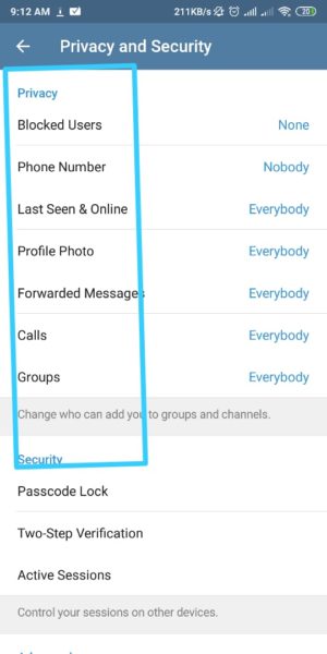 7 Fitur "tersembunyi" telegram yang tidak ada di aplikasi chatting lain 6 Menu Privacy