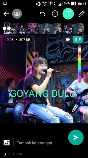 Cara membuat GIF di WhatsApp (dari foto atau video sendiri) 8 Tambahkan tulisan-tulisan