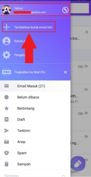 Cara login banyak akun email Yahoo sekaligus (dalam 1 hp) 4 "Tambahkan kotak email lain" untuk login ke akun email yang lain