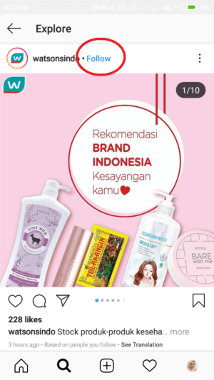 Cara mengubah isi (konten) dari tab explore instagram 3 follow akun-akun dengan tema yang kamu sukai