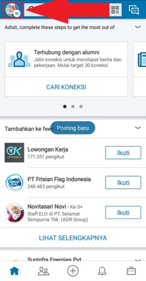 Apa itu LinkedIn? Bagaimana cara mendaftar di LinkedIn? 12 Menu aplikasi LinkedIn berada disebelah kiri atas