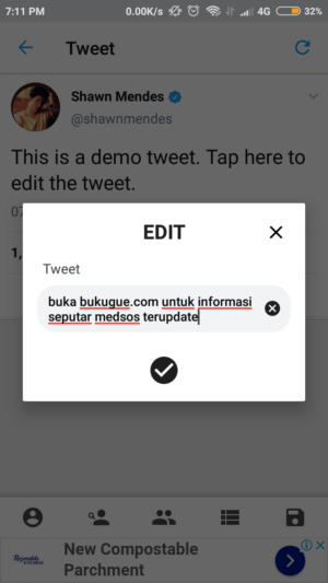 Cara membuat tweet palsu (fake tweet) di twitter 8 ubah isi tweet