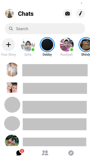 Perbedaan aplikasi messenger dengan messenger lite 1 Tampilan utama Messenger