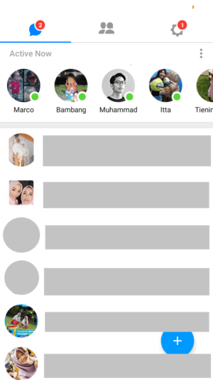 Perbedaan aplikasi messenger dengan messenger lite 2 Tampilan utama Messenger Lite
