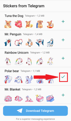 Cara menggunakan stiker Telegram di aplikasi WhatsApp 40 berubah jadi centang