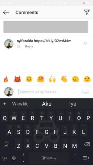 Cara membuat dan memasang link di instagram 12 link pada komentar di Instagram