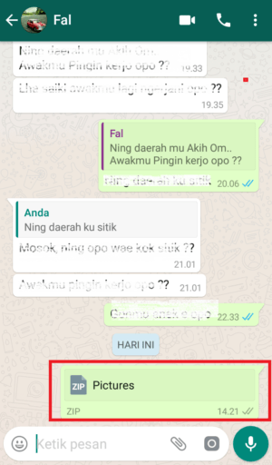 Cara mengirim folder (dan isinya) lewat whatsapp 12 contoh file zip yang sudah di kirim