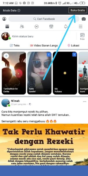 Cara menggunakan facebook mode gratis (tanpa kuota) di ponselmu 5 Halaman Awal Facebook Lite