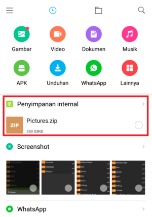 Cara mengirim folder (dan isinya) lewat whatsapp 8 folder yang sudah di ubah ke zip