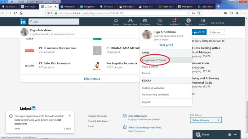 Cara menghapus (menutup) akun LinkedIn secara permanen 9 Pengaturan dan Privasi