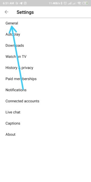 Cara menghemat kuota data saat nonton di Youtube 3 Pilih General