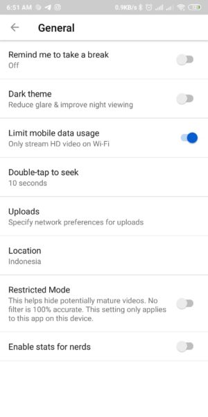 Cara menghemat kuota data saat nonton di Youtube 4 Aktifkan Limited Mobile data