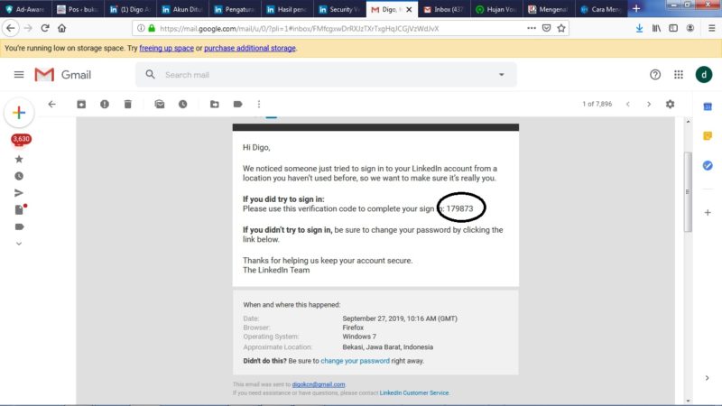 Cara menghapus (menutup) akun LinkedIn secara permanen 16 periksa kotak masuk email kalian