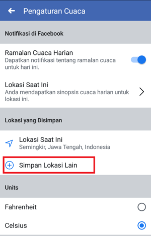 Cara cek perkiraan cuaca di Facebook 13 Cara cek perkiraan cuaca di Facebook 12