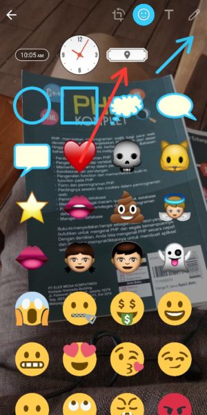 Cara menambahkan sticker jam dan lokasi di status whatsapp 8 Pilih Sticker dengan Icon Lokasi