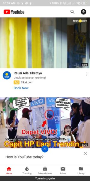 Apa itu mode incognito di Youtube? dan cara mengaktifkannya 3 youtube saat mode incognito aktif