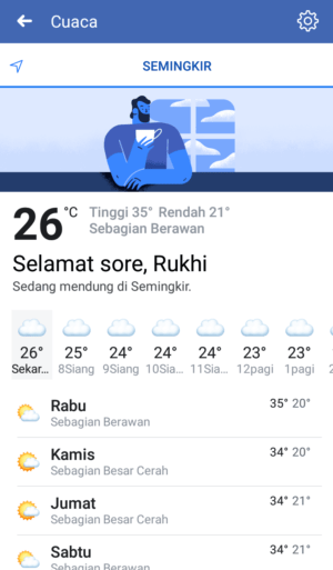 Cara cek perkiraan cuaca di Facebook 9 Cara cek perkiraan cuaca di Facebook 8