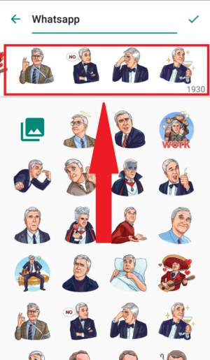 Cara menggunakan stiker Telegram di aplikasi WhatsApp 24 sticker yang di pilih muncul di sini