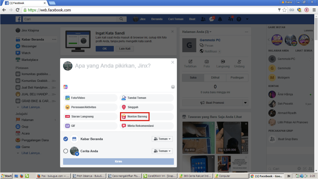 Cara nonton bareng (nobar) di Facebook 2 Cara nonton bareng (nobar) di Facebook 1