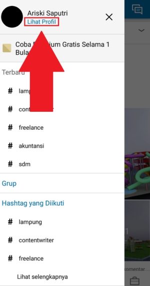 Cara mengganti alamat URL profil LinkedIn kamu 2 Menu bar aplikasi LinkedIn