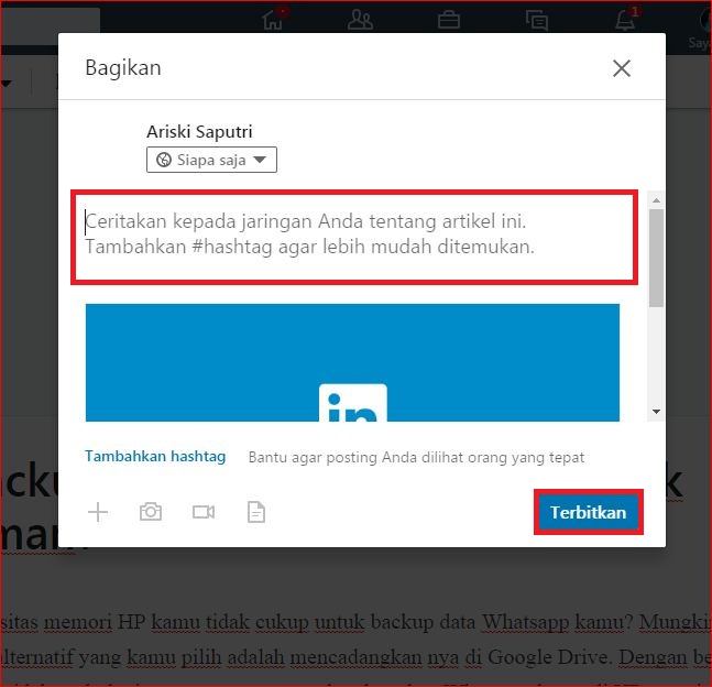 Apa itu artikel LinkedIn? Bagaimana cara membuatnya? 5 Menambahkan kata - kata yang mewakili artikel kamu dan memberikan tagar relevan