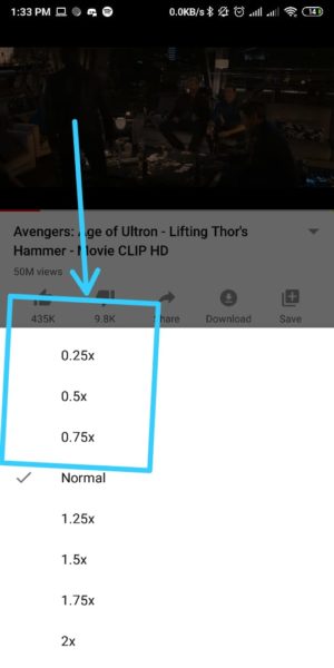 Cara mempercepat (atau memperlambat) video di Youtube 6 pilih speed