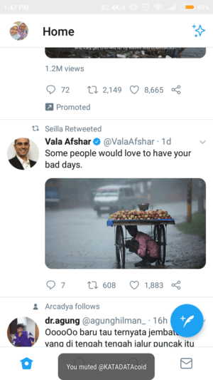 Cara membisukan (mute) akun twitter yang rese dan menggangu 3 Jika telah berhasil membisukan akun, maka akan muncul notifikasi