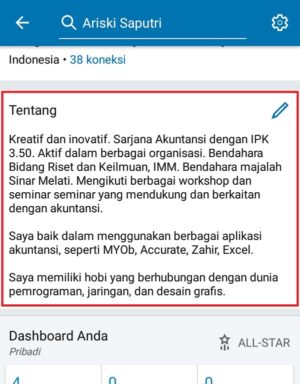Tips mengisi profil LinkedIn untuk fresh graduate 2 Contoh mengisi ringkasan di LinkedIn