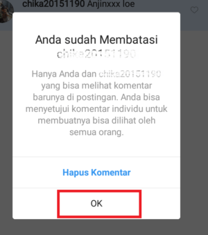 Cara mengaktifkan fitur restrict (batasi) di Instagram 16 klik ok untuk setuju