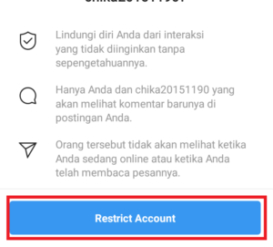 Cara mengaktifkan fitur restrict (batasi) di Instagram 1 klik saja restrict account