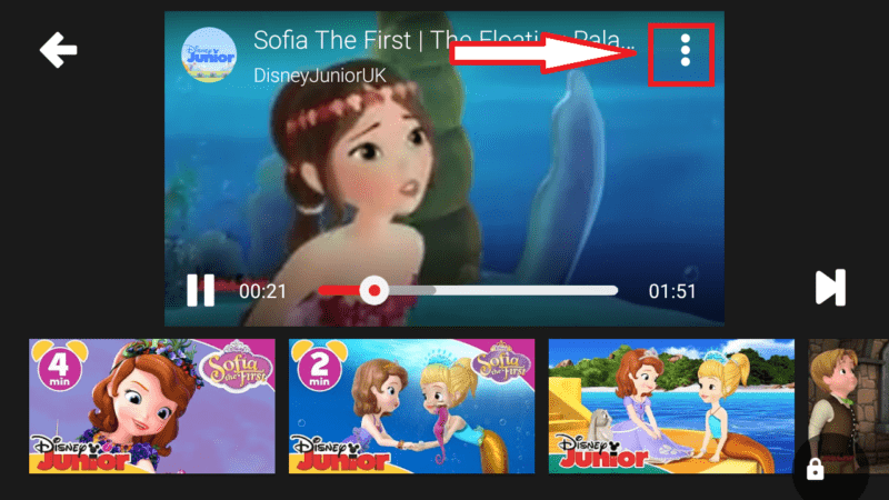 Cara melaporkan video "yang kurang pantas" di Youtube Kids 3 klik titik tiga di pojok video