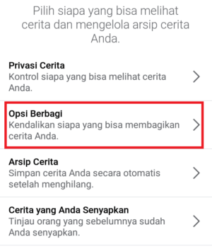 Cara agar stories facebook kita tidak bisa dibagikan ulang 5 masuk ke menu opsi berbagi