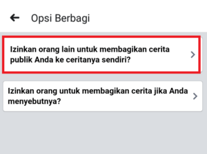 Cara agar stories facebook kita tidak bisa dibagikan ulang 6 masuk ke opsi pengelolaan cerita