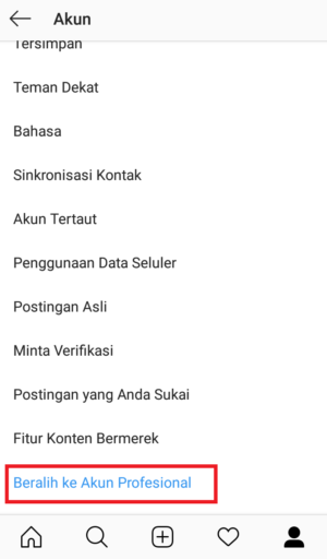 Cara menggunakan fitur "Balasan Cepat" di Instagram 2 pilih beralih ke akun profesional