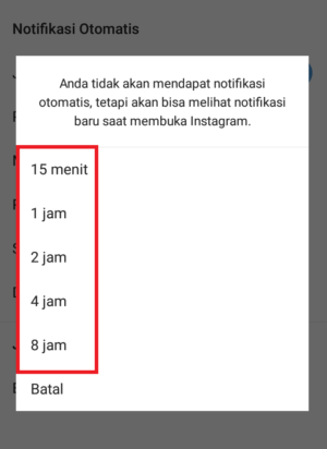 Cara mematikan notifikasi Instagram untuk sementara waktu 8 pilih berapa menit kalian mau nonaktifkan