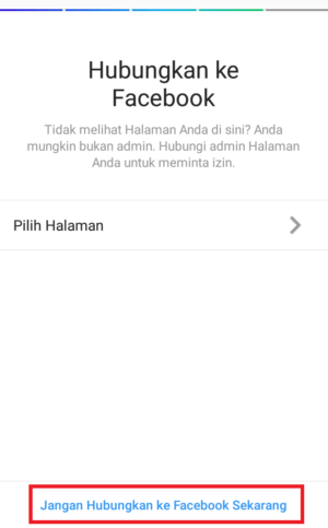 Cara menggunakan fitur "Balasan Cepat" di Instagram 7 pilih jangan hubungkan ke facebook sekarang