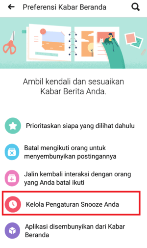 Cara menggunakan fitur snooze di facebook 15 pilih kelola pengaturan snooze anda
