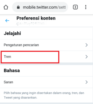 Cara melihat Trending Topik twitter berdasarkan lokasi 3 pilih menu trend