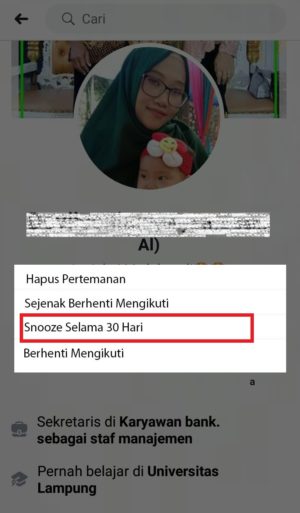 Cara menggunakan fitur snooze di facebook 7 pilih snooze selama 30 hari