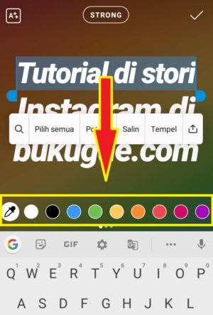 Cara membuat tulisan warna-warni di story Instagram 14 pilih warna yang sesuai keinginan