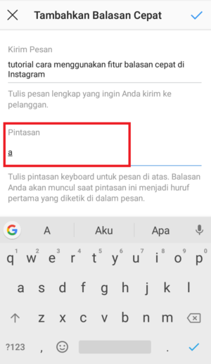 Cara menggunakan fitur "Balasan Cepat" di Instagram 14 tulis simbol untuk memunculkan kalimat di atas
