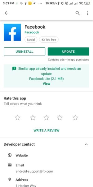 Cara mengatasi facebook lemot dan lambat 1 Update Aplikasi Facebook