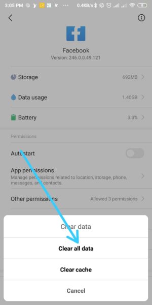 Cara mengatasi facebook lemot dan lambat 3 Hapus Data Aplikasi Facebook