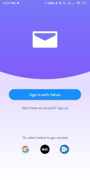 Cara membuat email Yahoo baru 6 Tampilan awal aplikasi yahoo
