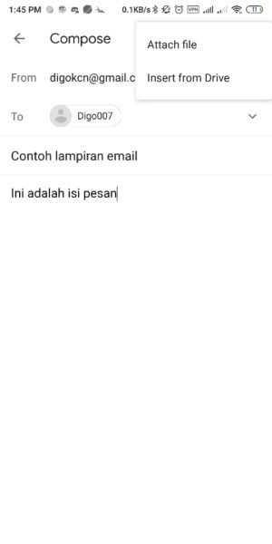Cara mengirim file (foto, video, dokumen, dll) lewat gmail 5 attach file