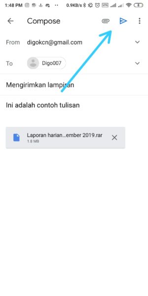 Cara mengirim file (foto, video, dokumen, dll) lewat gmail 8 Kirim Pesan